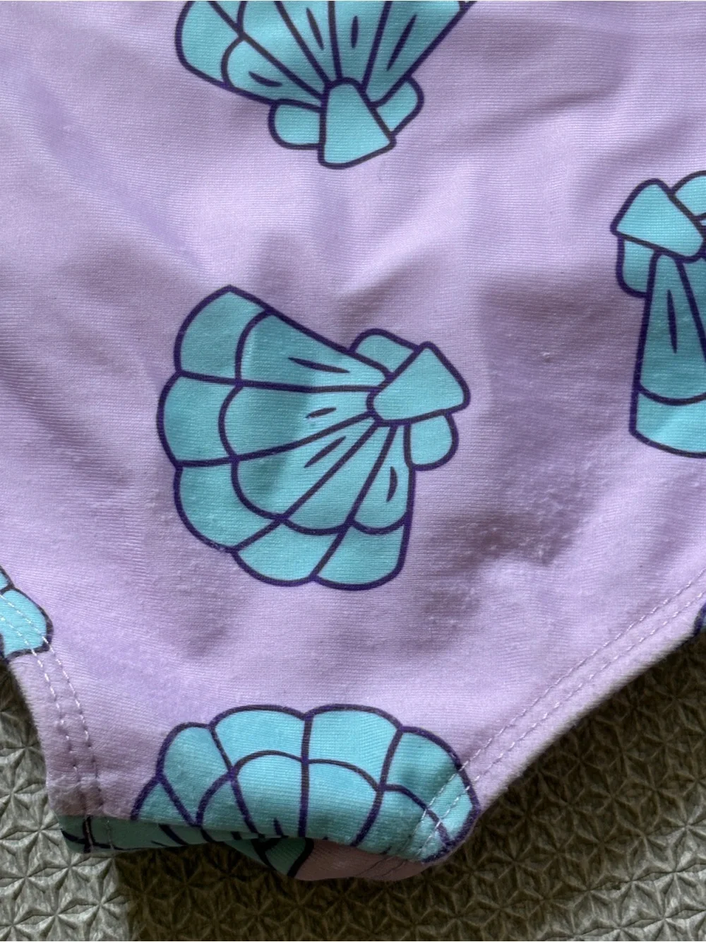 Disney Girls Purple & Aqua Ariel One-Piece Swimsuit with Matching Hat